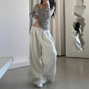 Oversized Women Grey Sweatpants